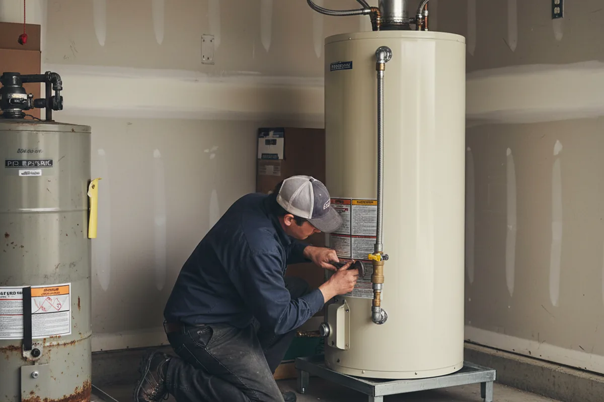 Water heater and shutoff valve replacement in Warfield