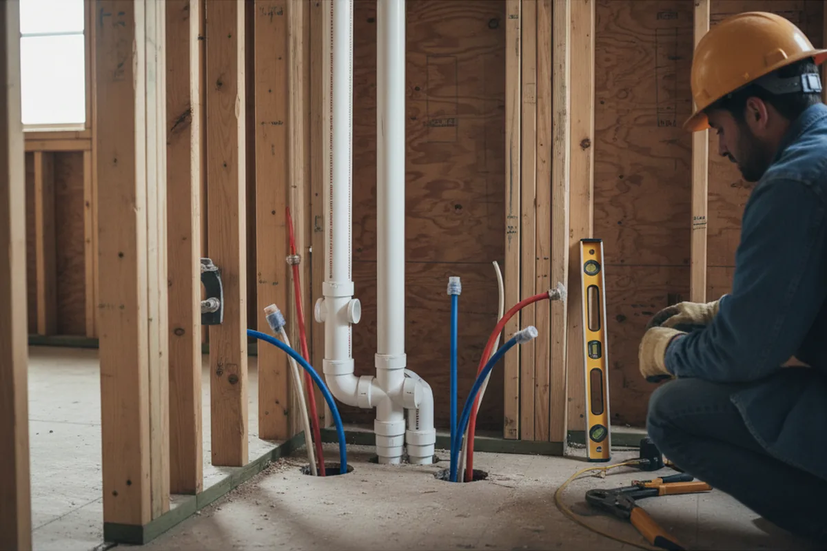 Drain and supply rough-in during Garbage Disposal Repair in Warfield