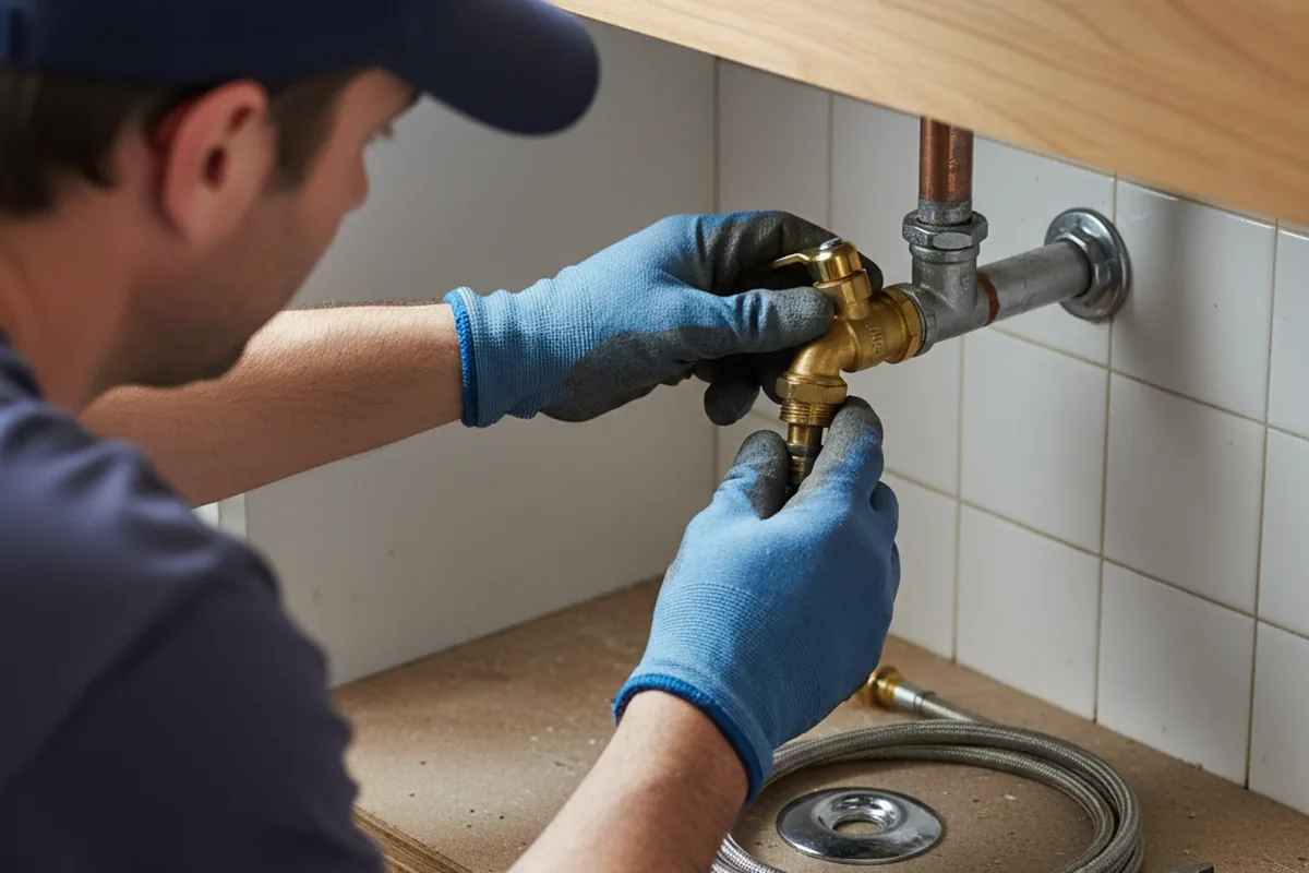 Shutoff valve and fitting work during Faucet and Fixture Repair in Warfield
